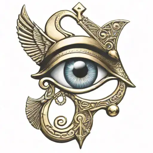 Egyptian Eye Symbol Integrated With Ankh Symbol