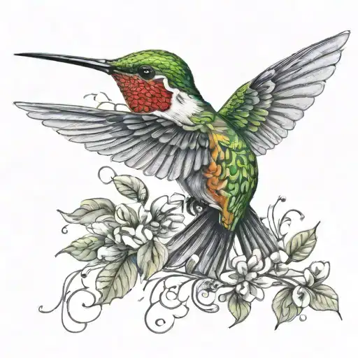 Hummingbird With Vine Wrapping