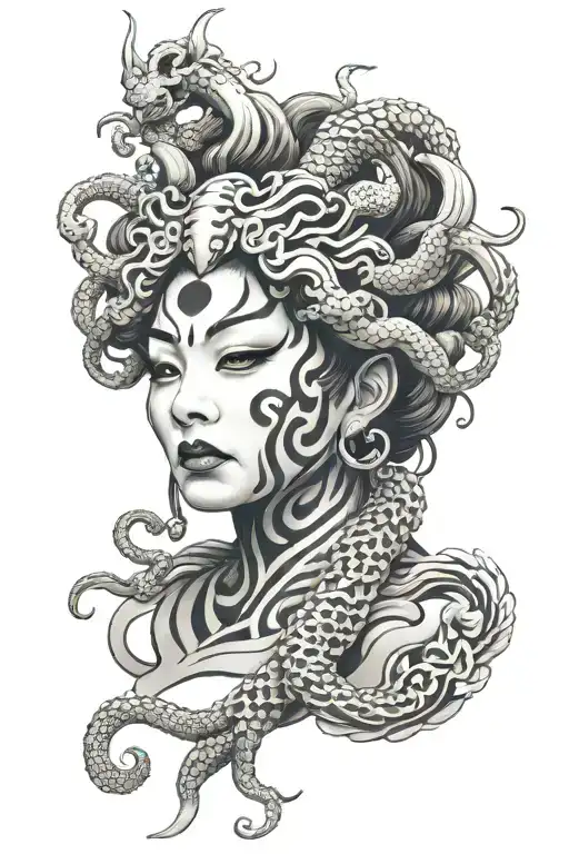 Kabuki Style Medusa Head