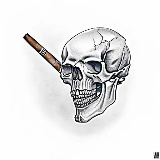 Skull With A Cigar