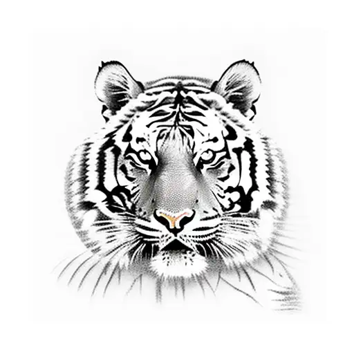 Tiger Surrounded By A Variety Of Exotic Plants And Flowers