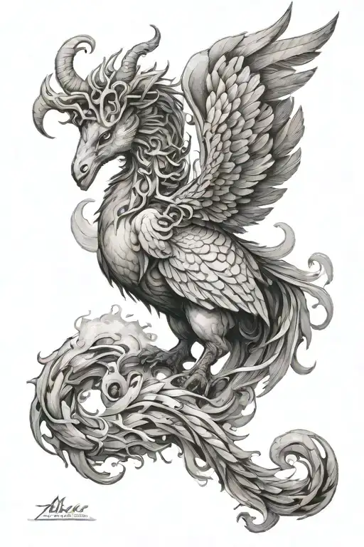 Aries Zodiac Phoenix Rising From Ashes