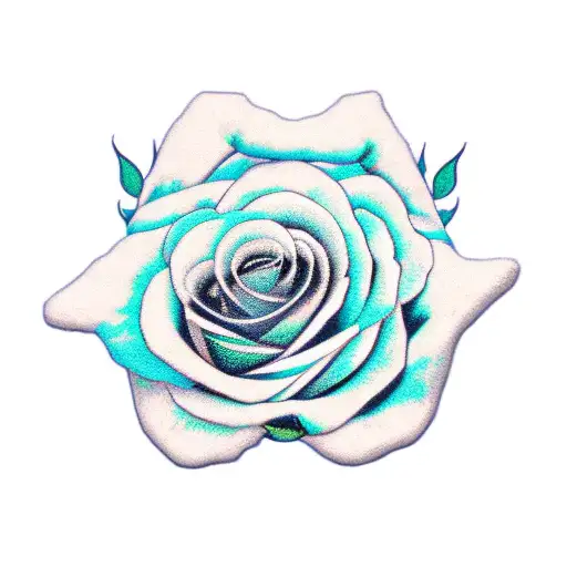 Blue Bandana Wrapped Aroubd A Clock With Bkue Roses