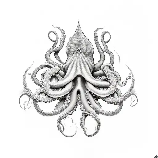 Trident With An Octopus Tentacle Wrapped Around It