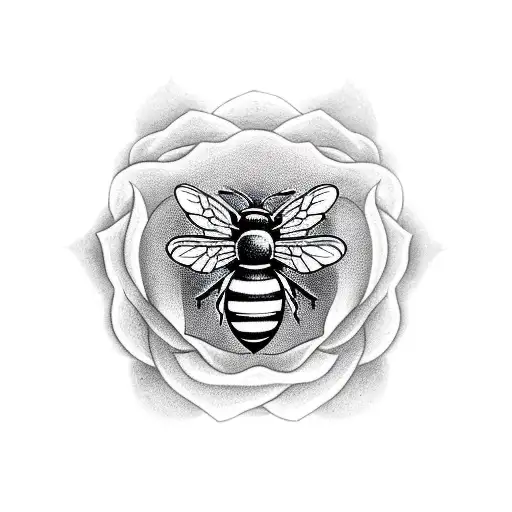 A Bee And Rose