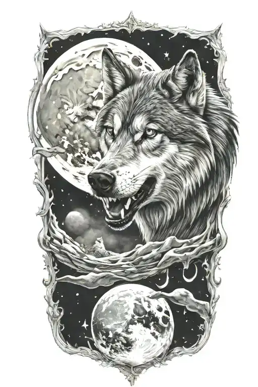 Fenris Wolf Eating The Moon