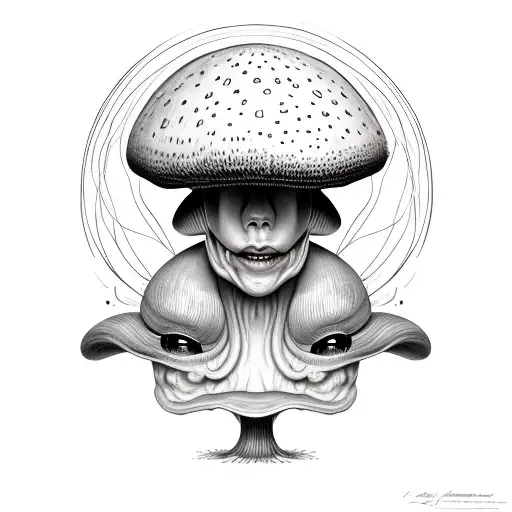 Mushroom Hat Mythic With Face Like An Alien Throwing Saliva Twisted