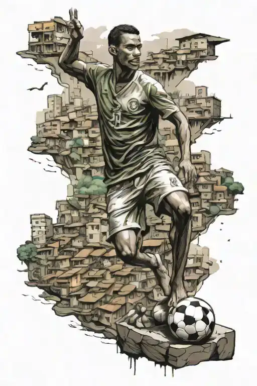 Rio De Janeiro Statue City Favela Soccer