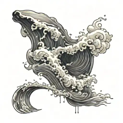 Waves Crashing And Oozing Wounds In Black