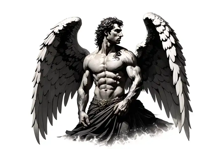 Gaurdian Angel Wings Spread Wide Male