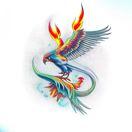 Phoenix Bird With Flames