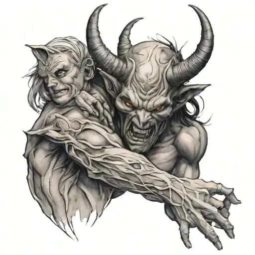 A Demon Hugging Himself