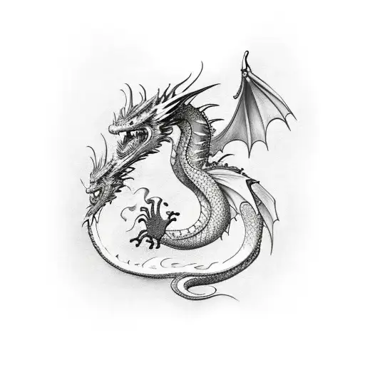 Dragon That Wraps Around Leg