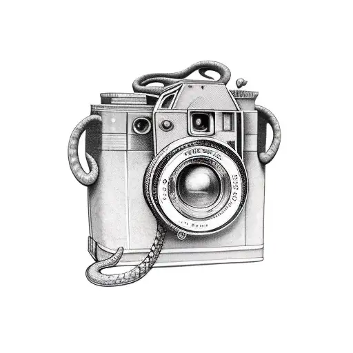Vintage Camera With A Snake Sleeve