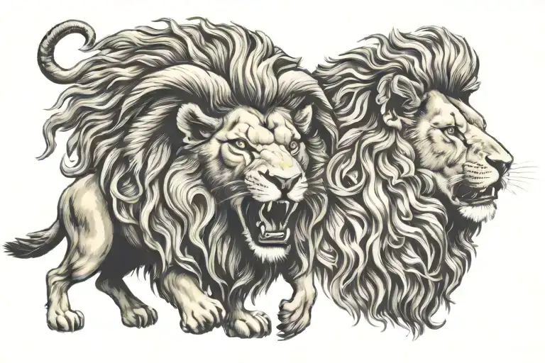 Ram And Lion Roaring