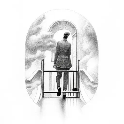 Heaven Gates Someone Walking Up The Stairs