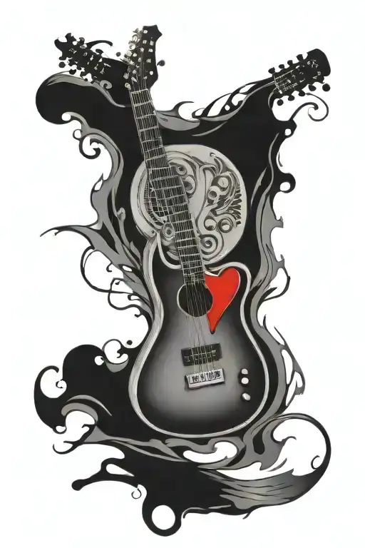 Guitar With Heart Attatched