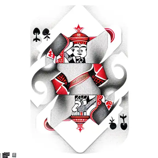 Red Background Burning Playing Cards