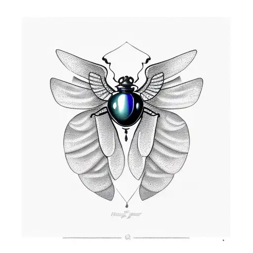 Winged Egyptian Scarab Beetle