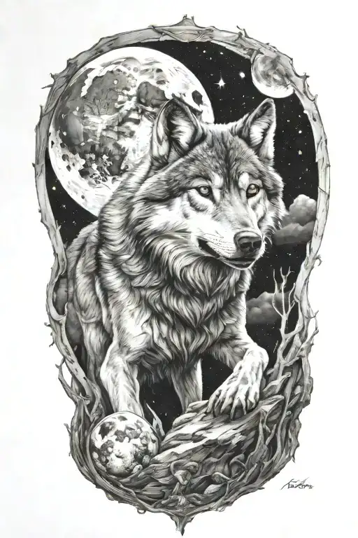 Fenris Wolf Eating The Moon
