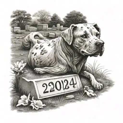 Dog Grave Stone Birth Date 2014-2024