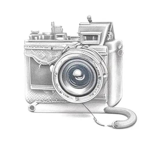Vintage Camera With A Snake Sleeve