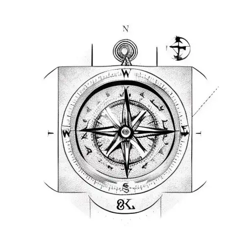 Broken Compass With Embedded In Skin