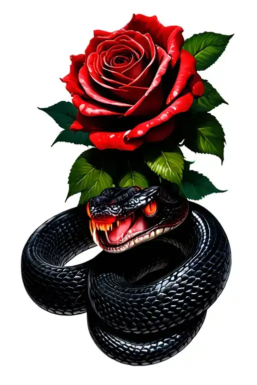 Snake With Roses Blood