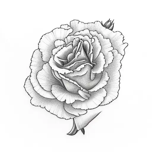 Carnation And Rose Intertwined Together