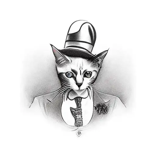 A Cat In 1920S Gangster Clothing