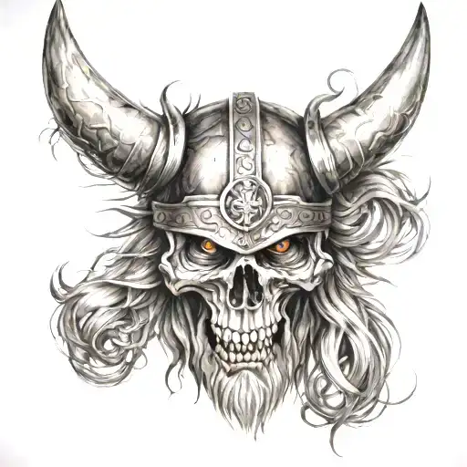 Angry Eye Viking Skull