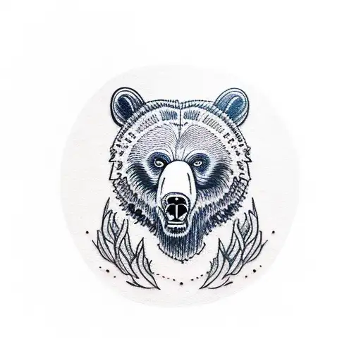 Mountains With Grizzly Bear Sleeve