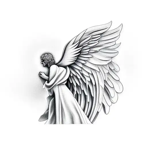 Male Guardian Angel From The Side