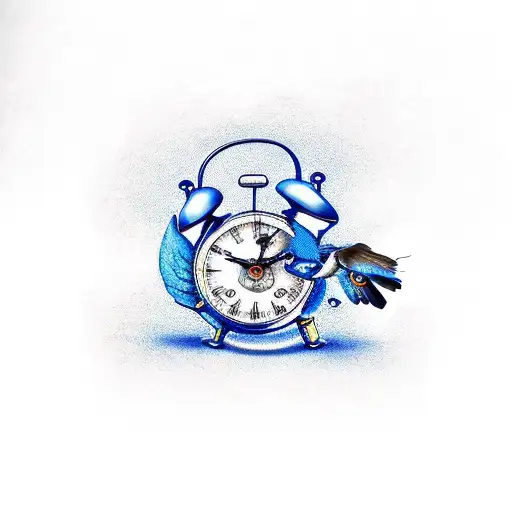 Gun With Blue Dove And Clock
