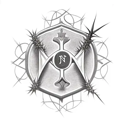 Jesus Name Lettering With A Crown Of Thorns Sitting On Top