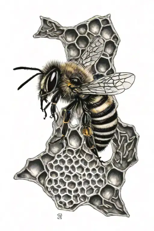 Honey Comb With Bee