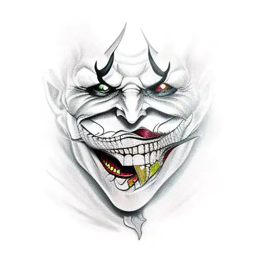 Joker Card Going Through Flower