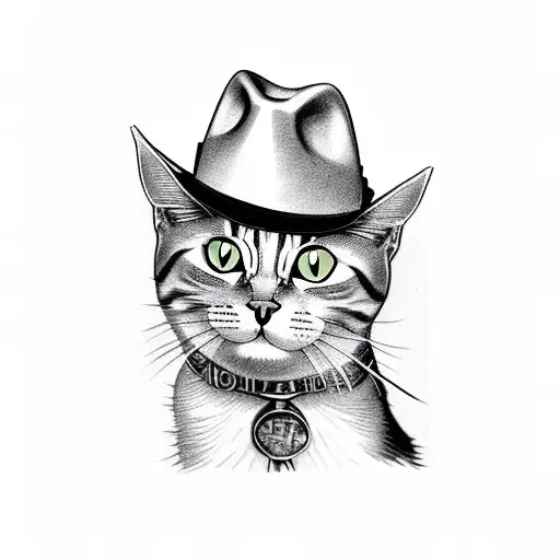 A Cat As A 1920S Gangster With A Hat