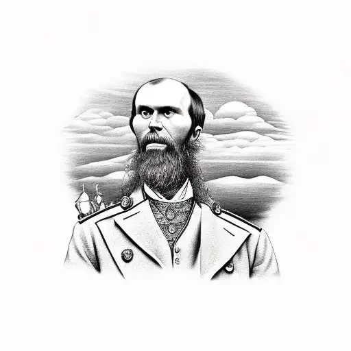 Fyodor Dostoyevsky Combined With A Mystical Mountain