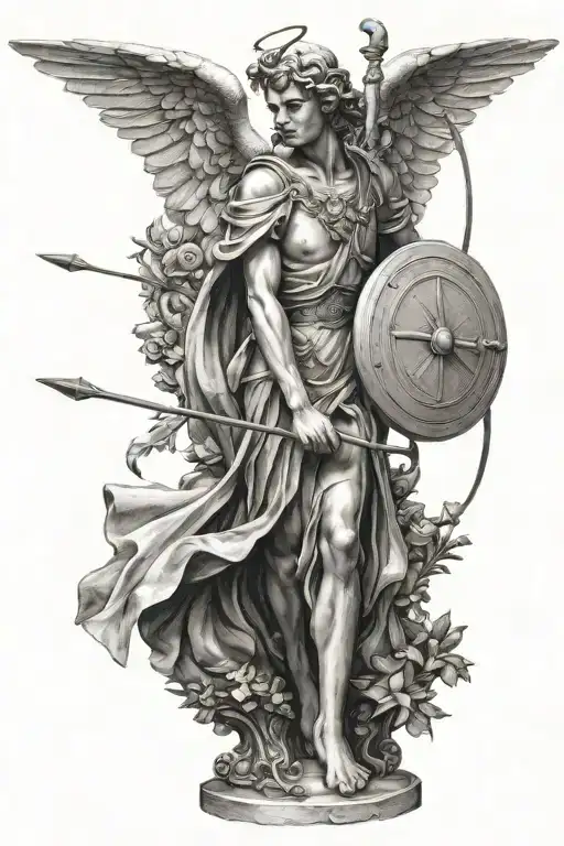Angel Grecian Archer In Statue Style