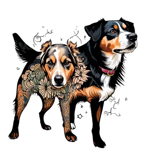 Silhouette Human And Dog