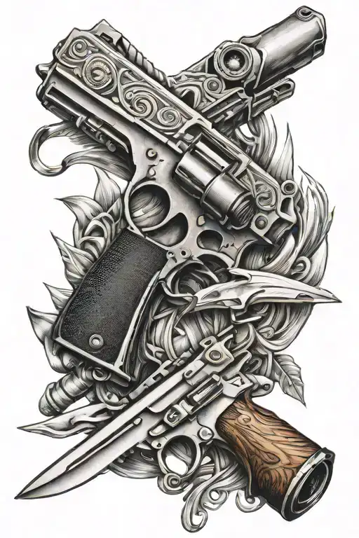 Gun And Knife Intertwined