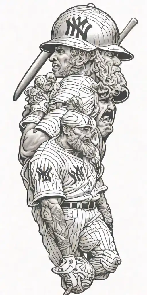New York Yankees With Zeus The Greek God