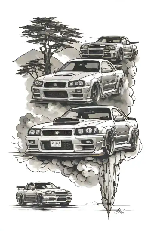 Skyline R34 Drifting In Fuji Mountain