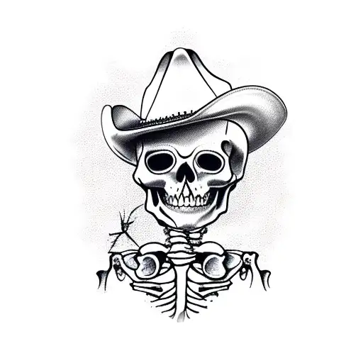 Mexican Cowboy Skeleton With A Pistol