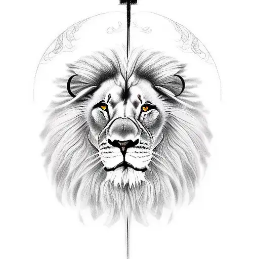 Lion With Cross Scar On Eye