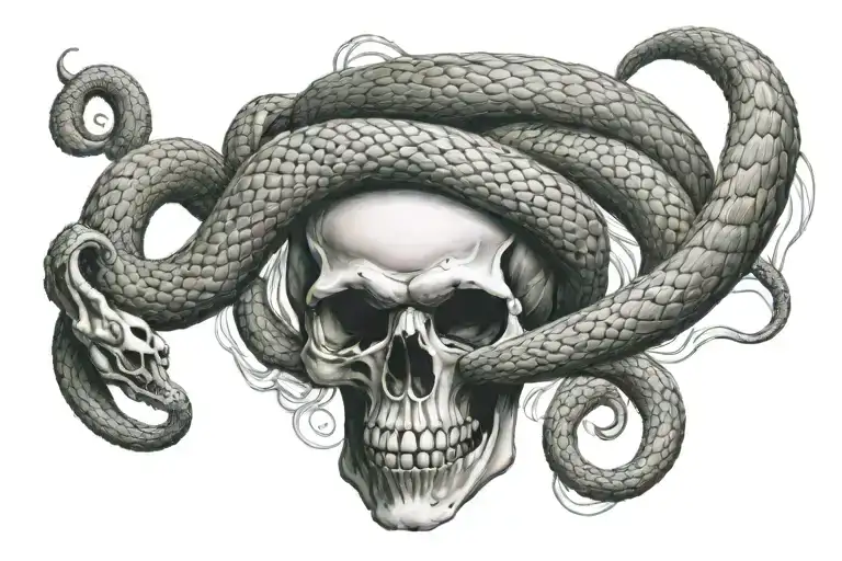 Half Skull Snake Coming