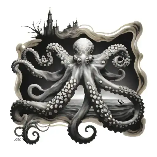 Octopus In Ocean Scene