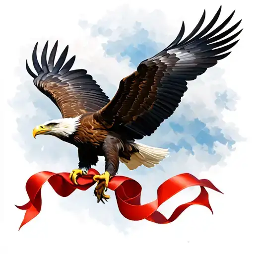 Flying Eagle Carrying Ribbon