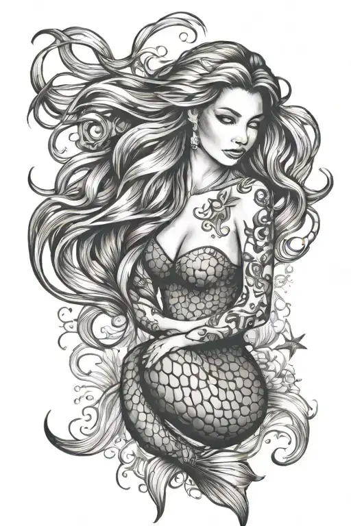 Beach Mermaid Long Tail Hair